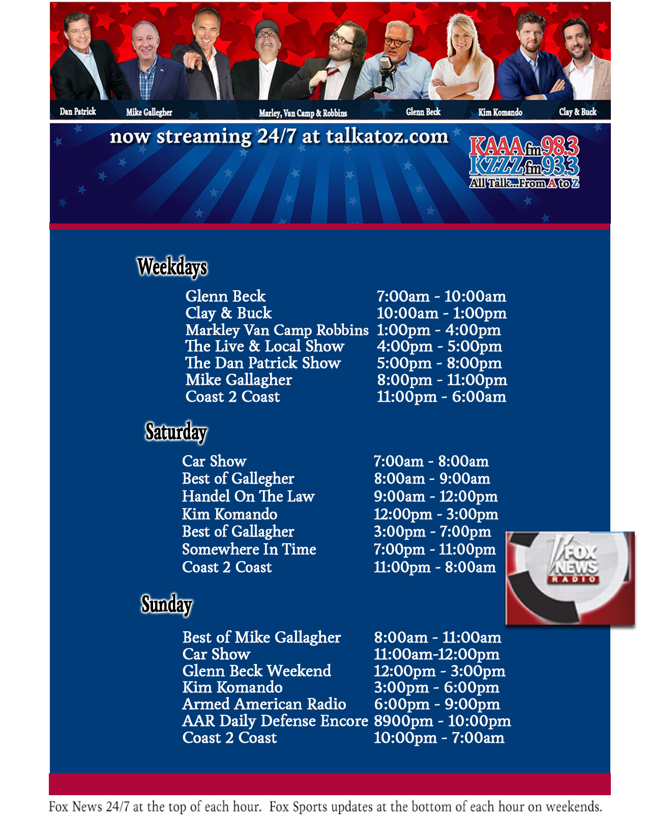 Talk A to Z Programming Lineup